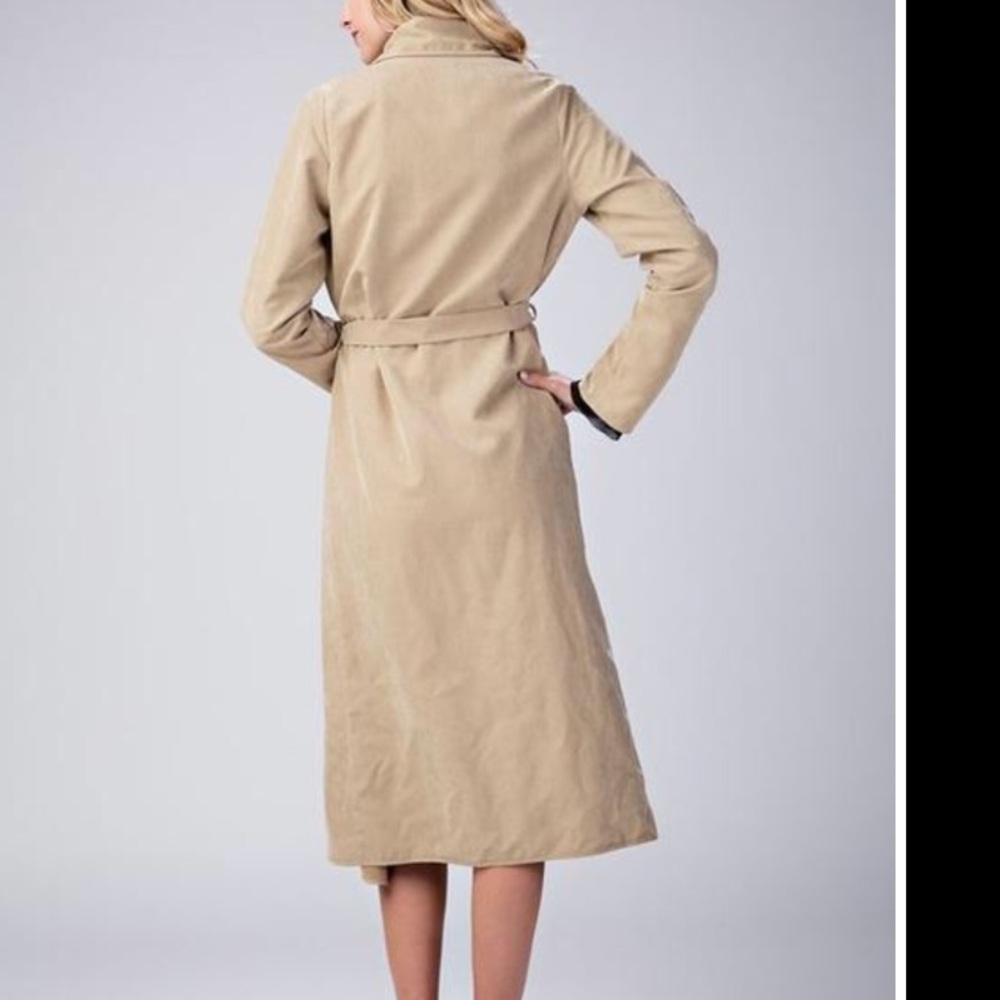 Khaki Lightweight Duster Jacket - Picture 4 of 4